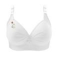 thumbnail image 6 of SMihono Cute Ghost Print Bra for Older Women for Sagging Breast No Underwire Lace Gather Bras Comfort Front Pleated T Shirt Bralette White XXL, 6 of 8