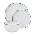 thumbnail image 1 of Mainstays 12-Piece Blue Rim Stoneware Dinnerware Set, 1 of 5