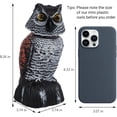 thumbnail image 3 of 3 Pack Bird Scarecrow Mini Fake Owl Decoy Sculpture, 8.26 inch Wagging Head Plastic Small Owl Bird Deterrents, Nature Enemy Horned Pest Repellent for Outdoor Garden Yard, 3 of 9