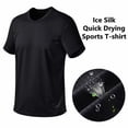 thumbnail image 1 of Motorcycle Accessories Men's Ice Silk Badminton T-Shirt Thin Cool Breathable Quick Drying Sports Essential Short Sleeve TopBlackXXXXL He Qiyong unisex, 1 of 1