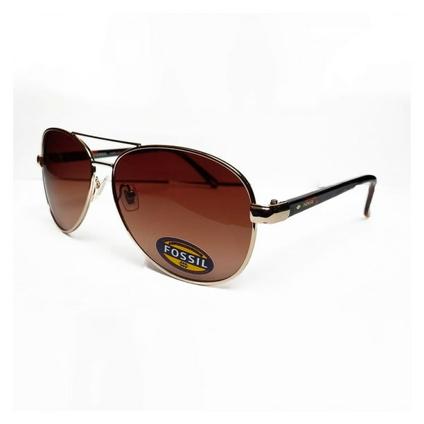 Lentes de Sol FOSSIL Mujer 66353598 Outlook Marco de Metal Color Dorado con Filtro 100 UV Walmart en linea