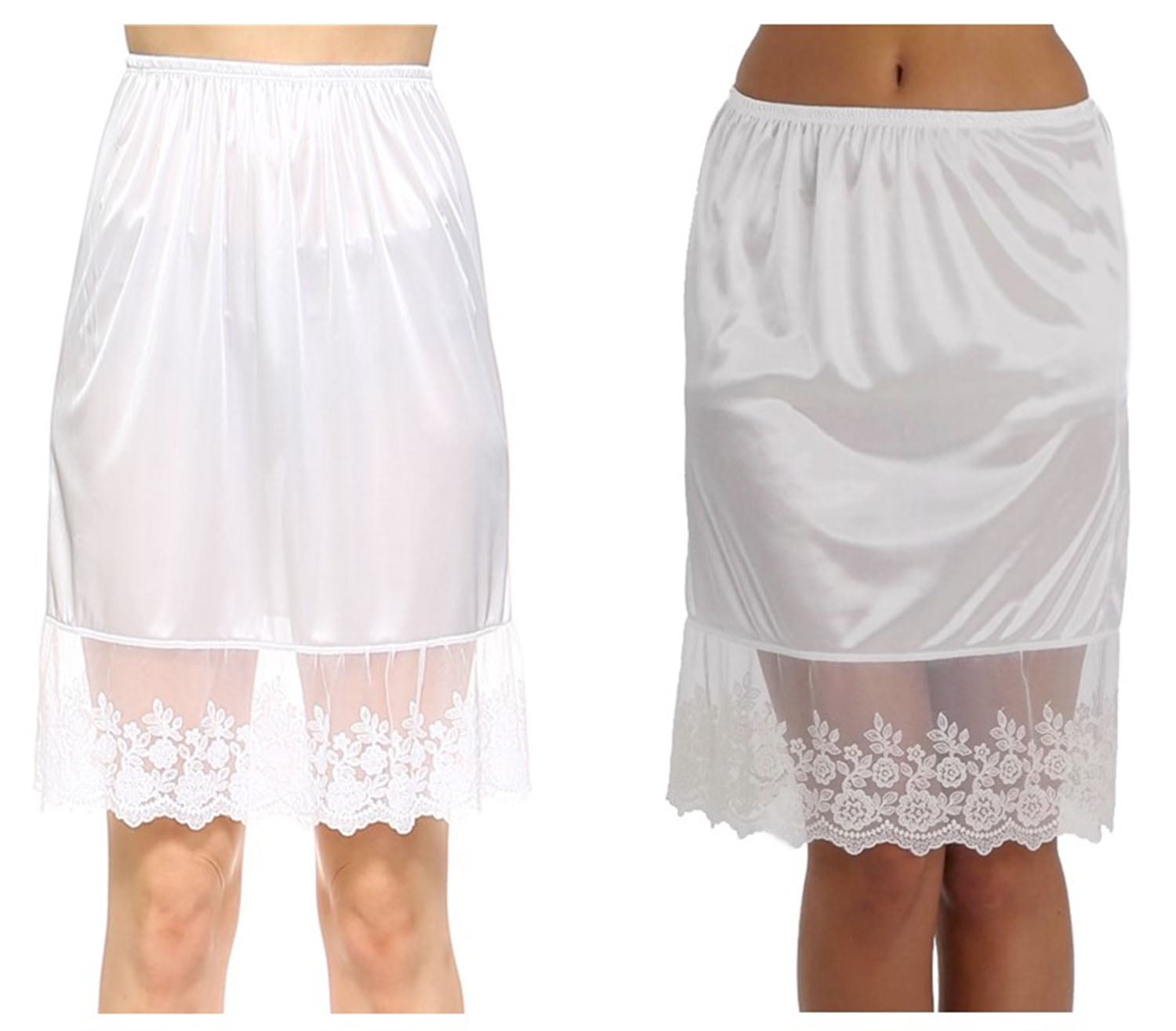 Women's Single Lace Satin Skirt Extender Half Slip for lengthening 2