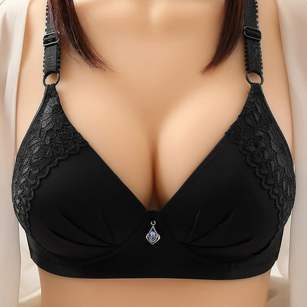 Lingerie for Women Women's Lace Sexy Comfortable Breathable Anti-exhaust  Printing Non-Wired Bra 