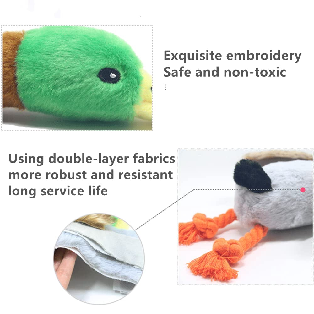 Lugackme 2-Pack Plush Dog Toys, Squeaky Dog Toys, Teething Toys Ducks for Small Dogs