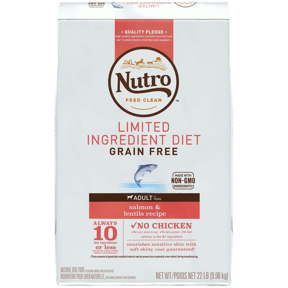 NUTRO Limited Ingredient Diet Adult Dry Dog Food Salmon & Lentils, 22