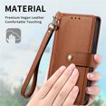 thumbnail image 5 of Mantto Zipper Wallet for Samsung Galaxy S24 Plus,Durable PU Leather Heart Pattern Magnetic Clasp Folio RFID Blocking Credit Card Slots Flip Kickstand Shockproof Purse Phone Case with Wrist Strap,Brown, 5 of 9