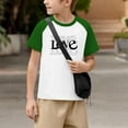 thumbnail image 5 of Green Raglan T-Shirt for Girls LOVE Graphic Soft Stretch Polyester Spandex Relaxed Fit 4-12 Years,Size 3 T, 5 of 8