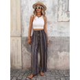 thumbnail image 5 of Women Drawstring Elastic Waist Wide Leg Palazzo Pants Flowy Vacation Casual Trousers, 5 of 10