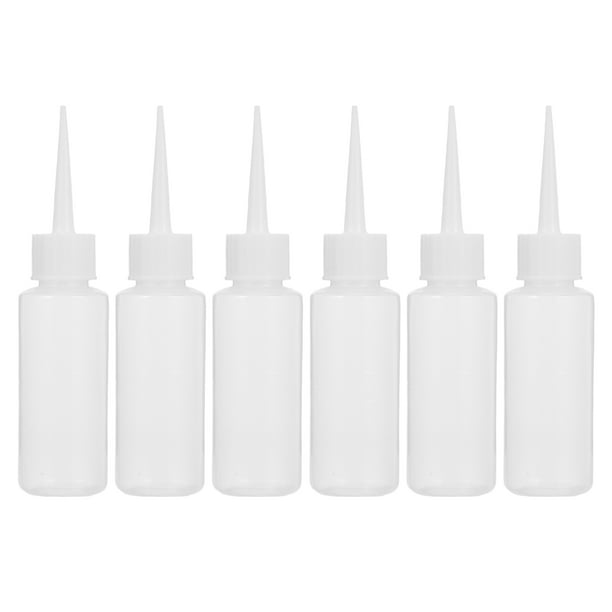Botellas exprimibles multiusos, botellas de boca puntiaguda, botella de plástico de 50ml, 6 uds.