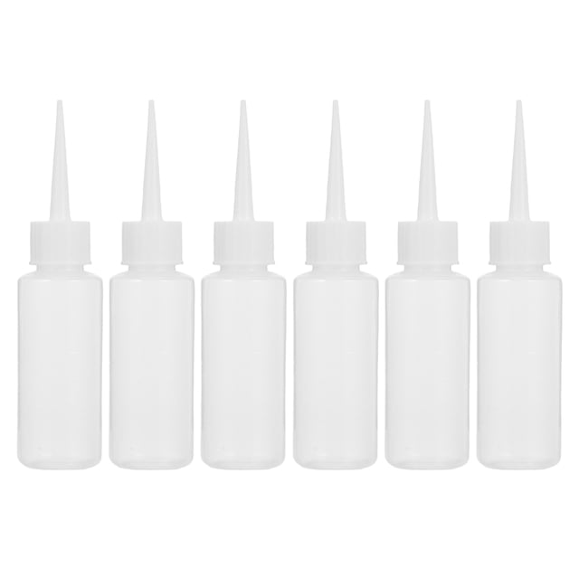 6 uds botella vacía recargable botella exprimible de plástico botellas de boca puntiaguda de 50ml