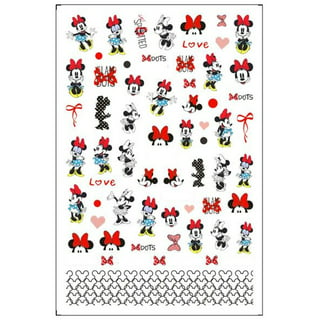 Princess Mickey Cartoon Nail Art Stickers Cartoon Nail Stickers Mouse Ears  Decor Valentines red Hearts red Polka dots Love Nail Art Kits (5)