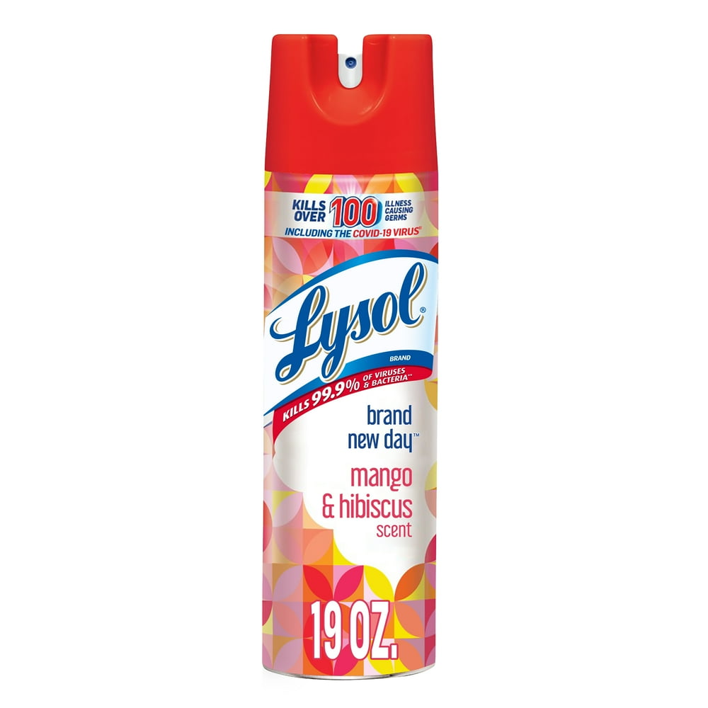 Lysol Disinfectant Spray, Mango & Hibiscus, Brand New Day, 19oz, Tested