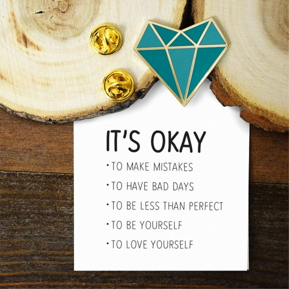 Self Love Diamond Heart Enamel Pin