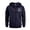 Navy, variant on Men's Letter Print Zip Up Hoodie with Arm Pocket, Casual Cardigan Sweatshirt, Large Size Fleece Jacket with Motivational Quote for Gym, Christmas, Daily Wear,Black,L