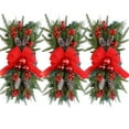 thumbnail image 6 of Christmas Swags Garland Swag, 24 Inch Teardrop Prelit Cordless Red Style, 3pcs, Ideal for Door Stairway Home Festive Decor, 6 of 6