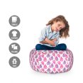 thumbnail image 2 of Watercolor Storage Toy Bag Chair, Concept of Floral Handmade Paint Motifs Bohemian Art Fine Art, Stuffed Animal Organizer Washable Bag, Small Size, Hot Pink Fuchsia White, by Ambesonne, 2 of 3
