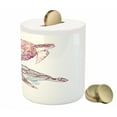 thumbnail image 3 of Turtle Piggy Bank, Hand Painted Watercolor Art of 2 Turtles Pastel Underwater Theme, Ceramic Coin Bank Money Box for Cash Saving, 3.6" X 3.2", Pink Fuchsia Purple, by Ambesonne, 3 of 4