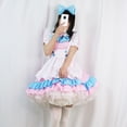 thumbnail image 2 of Vestido de Lolita rosa y azul con lazo grande súper lindo para mujer de talla grande Vestido lindo de Lolita de Gran Hermano, 2 of 5