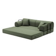 thumbnail image 6 of Convertible Sleeper Sofa Bed with Pillow, Corduroy Folding Mattress Couch for Living Room, Floor Lounge Sofa with Fixed-Shape Frame for Small Apartments, Grayish Green, 6 of 9