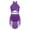Purple, variant on TiaoBug Girls Shiny Rhinestone Latin Jazz Dance Dress Salsa Cha-Cha Rumba Dance Leotard Costume Blue 12