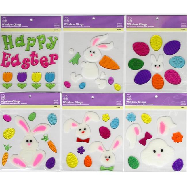 Chef Craft 2329186 Easter Window Gel Cling Assorted Color Case of 108