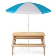 thumbnail image 3 of 3-in-1 Kids Outdoor Wooden Picnic Table With Umbrella, Convertible Sand & Wate, Gray ASTM & CPSIA CERTIFICATION, 3 of 12