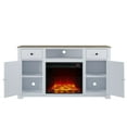 thumbnail image 2 of FESTIVO Farmhouse TV Stand with Fireplace for up to 65" TV - 60"W x 33"H x 15.5"D Grayish-white, 2 of 5
