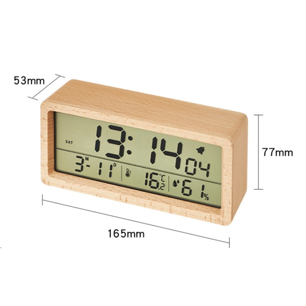 KDJ Wooden Digital Battery Operated Alarm Clocks for Bedrooms, Beside, Table, Desk - for Home Decor
