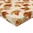 thumbnail image 4 of Ambesonne Autumnal Design Fitted Sheet, Romantic Leaves, Queen Size, Pistachio Green Cinnamon, 4 of 5