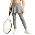 thumbnail image 5 of Pretxorve Kids Girls Pants Solid Yoga Skirted Stretchy Multi Color Casual Fall Bottoms Sizes 3-12Y, 5 of 5