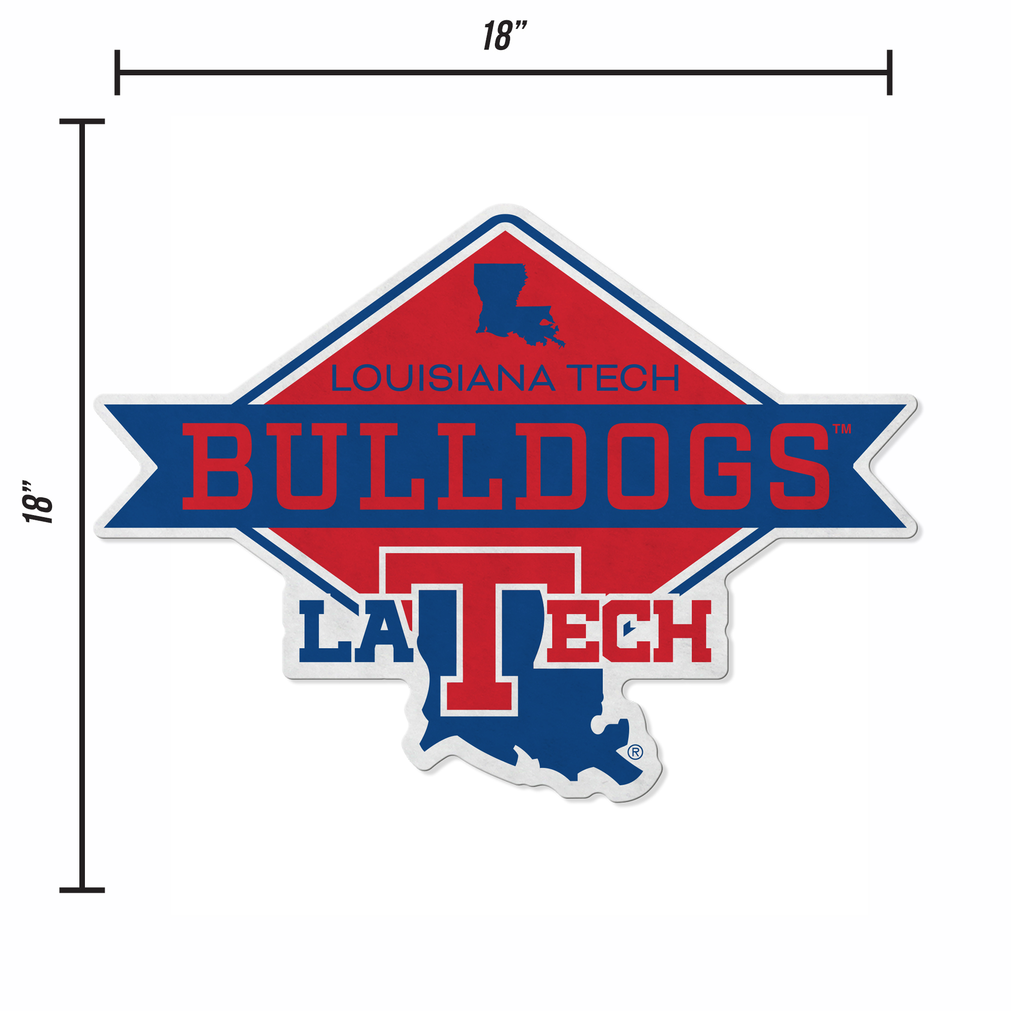 Louisiana Tech Shape Cut Logo With Header Card - Diamond Design