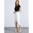 thumbnail image 4 of DARING DIVA Women's Slit Front Washed Jean Midi Skirts with Pockets XL White, 4 of 6