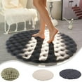 thumbnail image 1 of Polyester Carpet 70cm Round Rabbit Plush Rug Sofa Cushion Floor Mat for Living Room Bedroom Porch Home Decor(Black,1Pcs) Rkxzt, 1 of 8