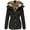 A01 Black, variant on Women's Faux Fur Hooded Coats Warm Puffer Thicken Parka Overcoat Lined Down Jacket Puffer Coats Black L