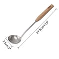 thumbnail image 2 of Uxcell 304 Stainless Steel Wooden Handle Soup Ladle Spoon, 2 of 7