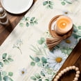 thumbnail image 3 of Spring Floral Daisy Table Runner 72 Inches, Eucalyptus Leaves Watercolor Botanical Bed Runner Dresser Scarves Tabletop for Indoor Outdoor Parties/Ceremony/Banquet, 16" x 72", 3 of 8