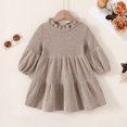 thumbnail image 2 of Happy Town Toddler Baby Girls Dress 6M-4T Fall Winter Long Sleeve Dress Lantern Solid Color Girls Clothes, 2 of 9