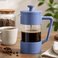 thumbnail image 7 of French Press Coffee Maker, 12 oz Borosilicate Glass Coffee Press, 3-Cup Single Serve Coffee and Loose Tea Maker with Spout and Plunger, Blue, 7 of 7