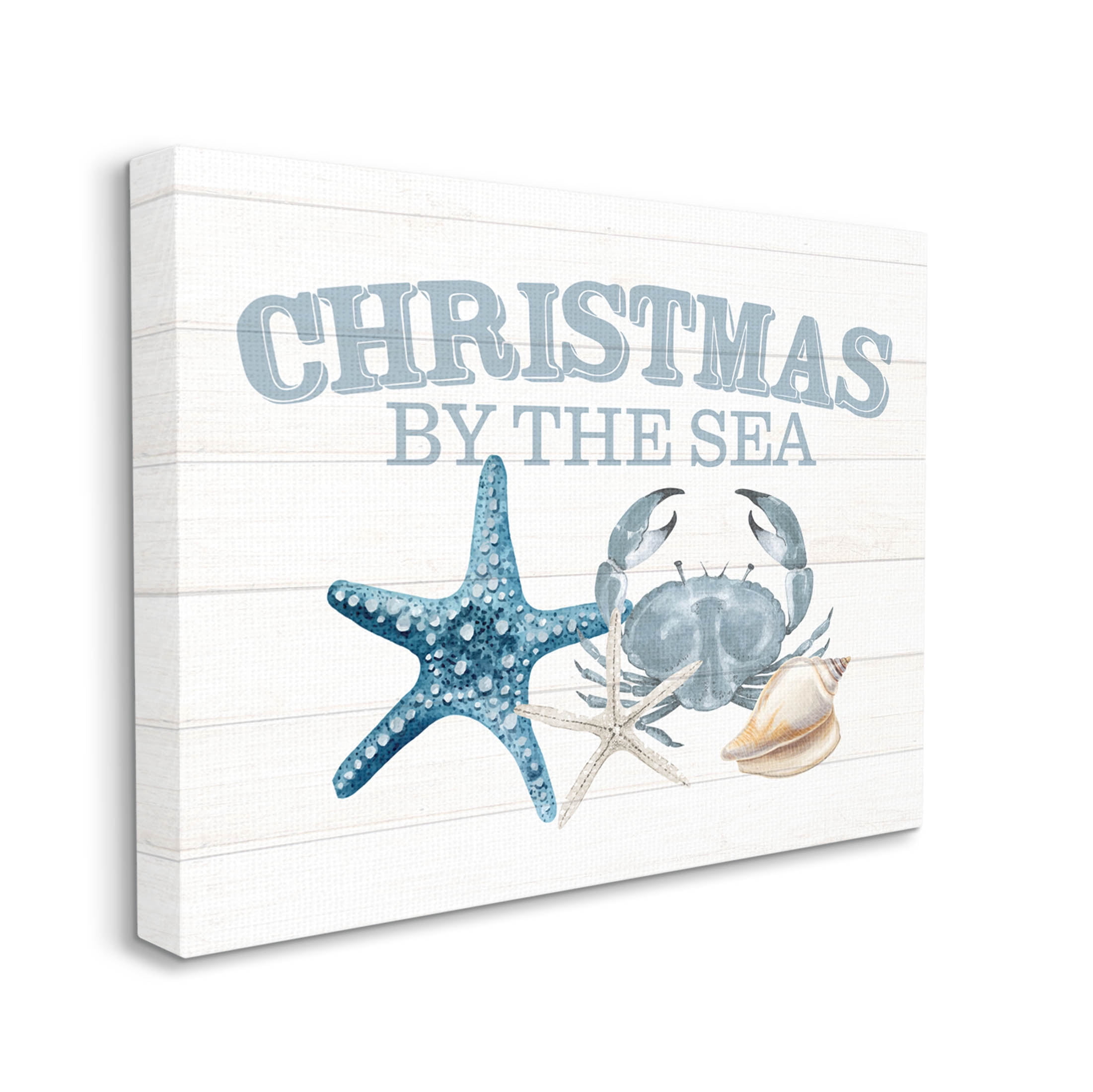 Stupell Industries Christmas By The Sea Nautical Graphic Art Gallery Wrapped Canvas Print Wall Art, Design by Kim Allen
