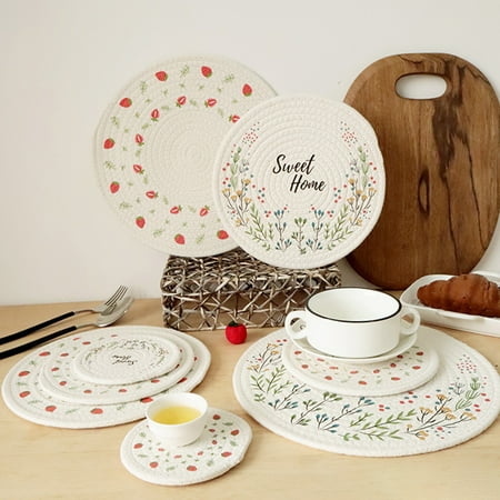 

BONYOUN Table Placemat Non-slip Woven Durable Good Absorbent Table Placemat