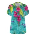 thumbnail image 5 of Women Summer Clothing Women V Neck Tshirt Graphic Floral Print Tee Shirts Plus Size Tee Shirts Dressy Casual Shirts, 5 of 5