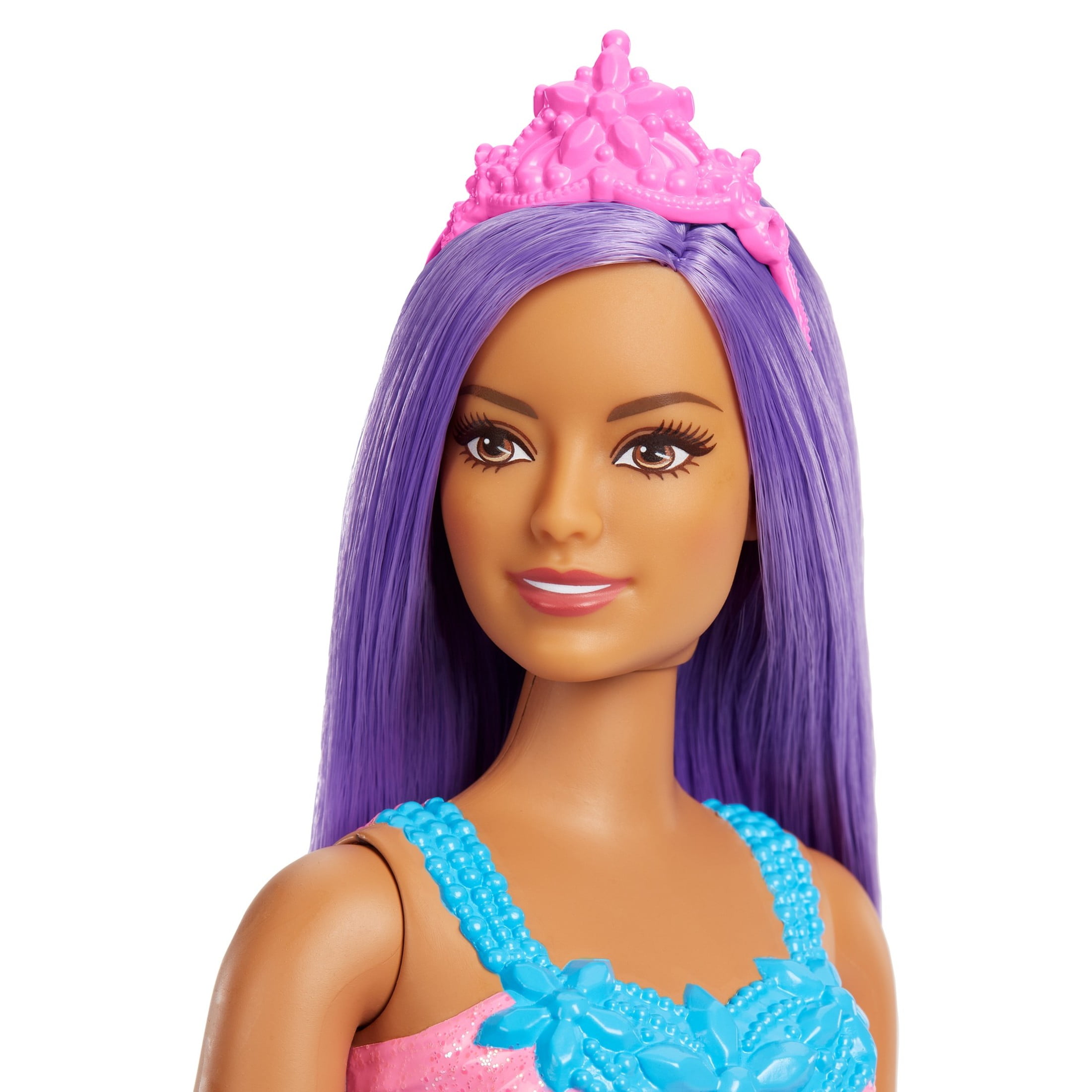Barbie Dreamtopia Royal Doll with Curvy Body & Purple Hair in Removable Skirt, Shoes & Headband