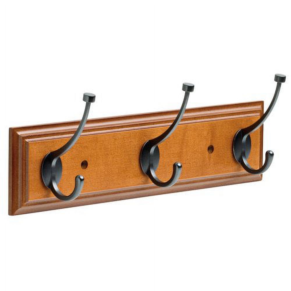 Franklin Brass 16 in. Rail with 3 Pilltop Hooks in Warm Chestnut and Soft Iron - image 2 of 2