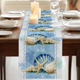 thumbnail image 3 of Table Runners 60 Inches Long Dress Scarves, Blue Coastal Starfish Farmhouse Kitchen/Dining Table Runner, Small Coffee Tablerunners, Vintage Grey Nautical Coral Summer 13x60 Inch, 3 of 9
