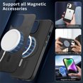 thumbnail image 2 of for iPhone 12 Magnetic Case, Luxury PU Leather Skin-Feel Back Protective Phone Cover Compatible with Mag-Safe Support Car Mount Holder for iPhone 12, Black, 2 of 9