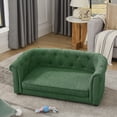 thumbnail image 3 of Kamsly 38" Classic Pets Sofa Bed for X-Large Dogs, Cozy & Breathable Padded Dog Sofa-Couch w/ Button Tufted&Arc Backrest, Elevated Comfy Sofa Dog Beds, Stylish Pet Lounging Bed Chair, Green, 3 of 10
