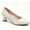 White, variant on CHICVOMEY Comfortable kitten Heel for Women Round Toe Low heel Pumps Perfect for Casual & formal Occation