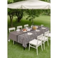 thumbnail image 3 of Outdoor Tablecloth with Umbrella Hole and Zipper, Boho Brown Flower Rectangle Table Cloth 60x120 Inch Waterproof Tablecloth, Abstract Bohemia Pesley Floral Picnic Table Cover for Patio Camping, 3 of 7