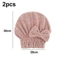 thumbnail image 2 of Gorro de toalla para el cabello de microfibra, paquete de 2 toallas para el cabello para mujer, 2 of 5
