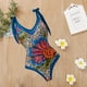 thumbnail image 4 of Traje de baño sexy de una pieza para mujer con control de barriga Monokini Bikini Longuette Trajes de baño Tankini Set - Piña, 4 of 6
